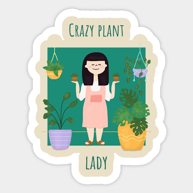 Crazy Plant Lady Sticker by SunnyOak